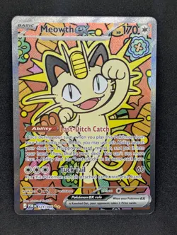 Pokemon TCG Meowth ex 121/088 Special Illustration Rare Perfect Order - Image 1