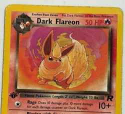 Dark Flareon 1st Edition Uncommon 35/82 MP 2000 Pokemon TCG Team Rocket WOTC - Image 3