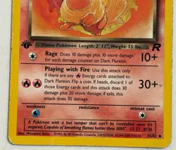 Dark Flareon 1st Edition Uncommon 35/82 MP 2000 Pokemon TCG Team Rocket WOTC - Image 4
