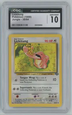 1999 Pokemon Jungle Lickitung CGC 10 #38 - Image 1