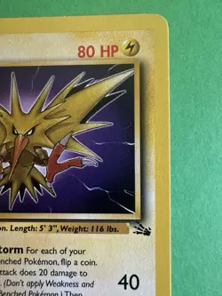 Pokemon Zapdos 30/62 1st Edition Fossil Rare NM WOTC 1999 - Image 4