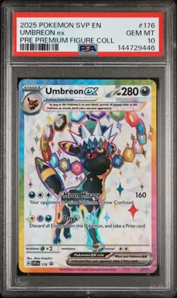 2025 POKEMON SVP ROMO PREMIUM FIGURE COLLECTION #176 UMBREON EX PSA 10 - Image 1
