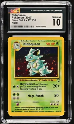 Nidoqueen - Pokemon (2000) - Base Set 2 - 12/130 - Holo - CGC 10 - Image 1