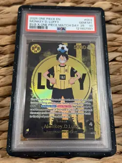 2025 ONE PIECE PROMO. BVB X ONE PIECE MATCH DAY 2025 #003 MONKEY D. LUFFY PSA 10 - Image 1