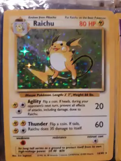 Raichu 14/102 Pokemon Card Base set NINTENDO TCG CCG NM RARE WOTC Holo FOIL - Image 3