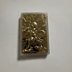 1999 Pokemon "Mewtwo" 23 Karat Gold Plated Special Edition Trading Card Rare - Image 1
