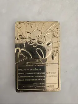 Jigglypuff 1999 Pokemon 23K Gold Plated Burger King Nintendo Trading Card - Image 2