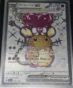 Pokemon Dedenne EX TCG Holo Ultra Rare Card 239/193 Sv02: Paldea Evolved - Image 1