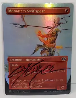 MTG FOIL Monastery Swiftspear (Borderless) SHADOW SIGNED BY ARTIST - Image 1