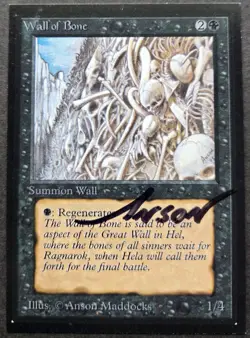 SIGNED MtG Magic Anson Maddocks _ Beta CE _ Artist Proof _ WALL OF BONE _ 1/50! - Image 2