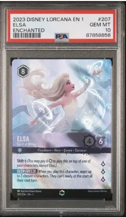 2023 DISNEY LORCANA THE FIRST CHAPTER ENCHANTED ELSA SPIRIT OF WINTER PSA 10 - Image 1