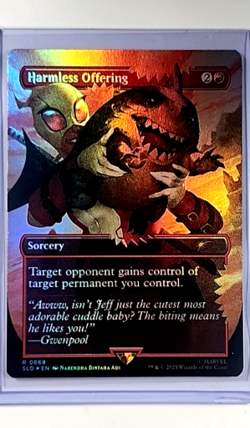 MTG Magic The Gathering SLD Secret Lair Borderless Foil #868 Harmless Offering - Image 1