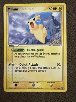 Minun 37/106 Uncommon Emerald Pokemon Lightly Played - Image 1