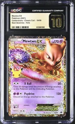 ✨ CGC 10 PRISTINE Mewtwo EX 54/99 Celebrations Classic Collection Pokemon Card - Image 1