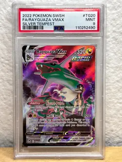PSA 9 Silver Tempest Rayquaza Vmax TG20/TG30 Pokemon - Image 1