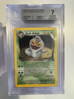 2000 Pokemon Team Rocket Dark Arbok Holo R #2 PSA BGS 7 Error Swirl - Image 1