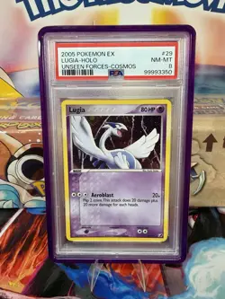 Pokemon 2005 Lugia Cosmos Holo Unseen Forces PSA NM-MINT 8 - Image 3