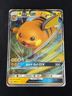 Pokemon TCG RAICHU GX SM213 Black Star Promo Hidden Fates - Image 1