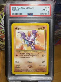 Gligar 2000 Pokemon Neo Genesis English Gligar PSA 8 - Image 1