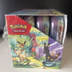 Pokemon Prismatic Evolutions Mini Tin Display Box (8 Tins) * NEW SEALED * (tear) - Image 3