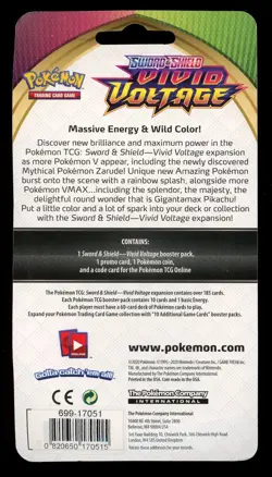Pokemon SWSH Vivid Voltage Single Booster Blister Pack (Grookey) Sealed NEW - Image 2
