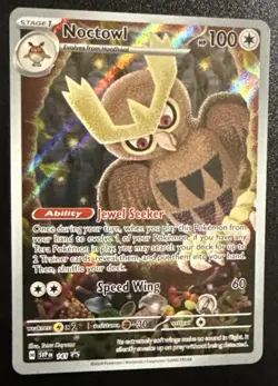 Pokemon Noctowl 141 Black Star Promo Stellar Down Illustration Rare - Mint - Image 2