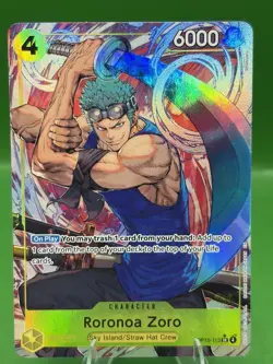 One Piece TCG Roronoa Zoro OP15-113 Alternate Art SR Near Mint In Hand - Image 1