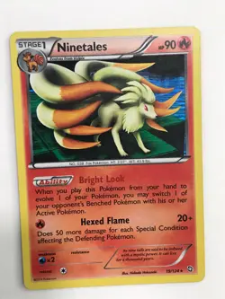 NINETALES 19/124 Dragons Exalted HOLO RARE Pokemon card - Image 1