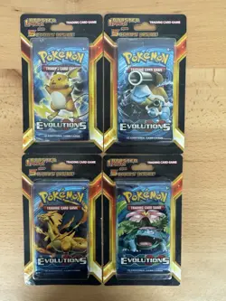 Art Set Sealed Pokemon XY Evolutions Booster Pack 5 Cards Blister Pack Charizard - Image 1