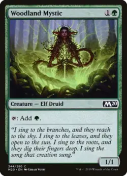 MTG Woodland Mystic, Core Set 2020, Heavily Played, English - Image 1