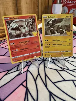 Reshiram Zekrom Celebrations 002/025 010/025 Reverse Holo Lot 2 Cards English - Image 1