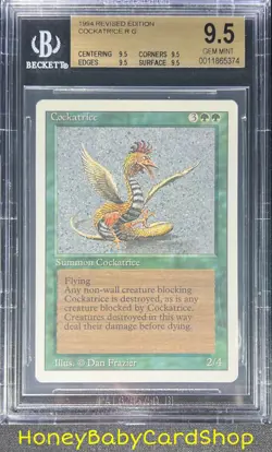 MTG 3rd Edition Revised 1994 Cockatrice BGS 9.5Q (TRUE QUAD) GEM MINT Pop.1 of 3 - Image 1
