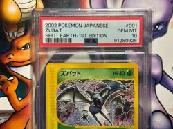 2002 Japanese Pokemon ~ Split Earth 1st Edition ~ Zubat #1 ~ PSA 10 GEM MINT - Image 2