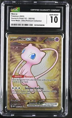 CGC 10 MEW EX 205 GOLD METAL ULTRA PREMIUM COLLECTION UPC POKEMON GEM MINT - Image 1