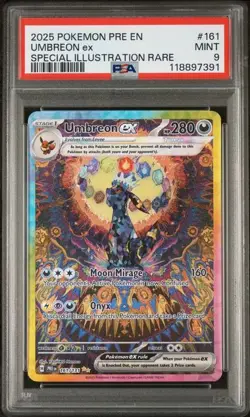 2025 Pokemon Pre EN-Prismatic Evolutions Umbreon EX SIR 161 PSA 9 - Image 1