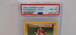 Pokemon -Hitmonchan Holo 1st First Edition SHADOWLESS #7/102 - Base Set - PSA 8 - Image 2