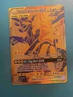Pokemon Pikachu & Zekrom GX SM248 Secret Rare Full Art Promo TAG TEAM 240 HP - Image 1