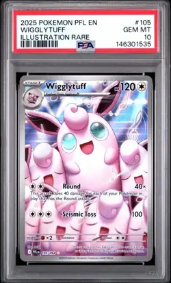 POKEMON - PHANTASMAL FLAMES ILLUSTRATION RARE #105 - WIGGLYTUFF 105/094 - PSA 10 - Image 1