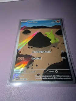 Pokemon Larvitar Illustration Rare 203/197 SV03 Obsidian Flames Holo 2023 - Image 2