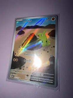 Pokemon Larvitar Illustration Rare 203/197 SV03 Obsidian Flames Holo 2023 - Image 3