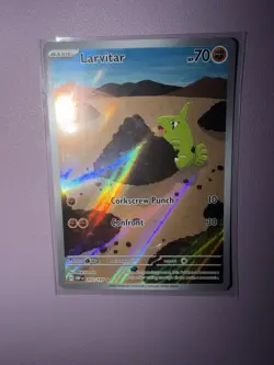 Pokemon Larvitar Illustration Rare 203/197 SV03 Obsidian Flames Holo 2023 - Image 4