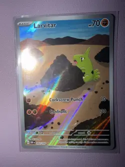 Pokemon Larvitar Illustration Rare 203/197 SV03 Obsidian Flames Holo 2023 - Image 5