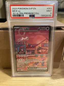 2023 POKEMON SVP EN-SV BLACK STAR PROMO 151 ULTRA-PREM COLL #053 MEW EX PSA 9 - Image 1