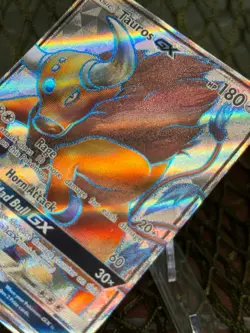 TAUROS GX ~ Pokemon TCG: Sun & Moon BASE FULL ART SHINY RARE - Image 4