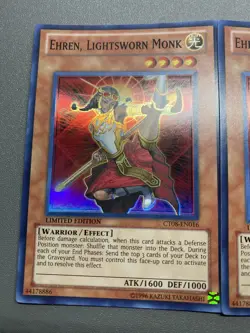 Yu-Gi-Oh! 3X Ehren, Lightsworn Monk Super Rare Limited Edition CT08-EN016 MP - Image 2