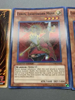 Yu-Gi-Oh! 3X Ehren, Lightsworn Monk Super Rare Limited Edition CT08-EN016 MP - Image 4