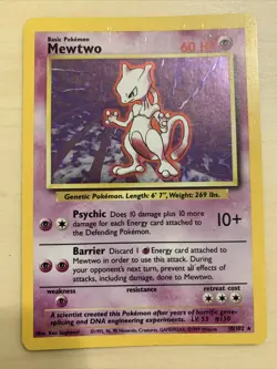 🔥RARE Pokemon Mewtwo HOLO Base Set, 10/102 - Image 2