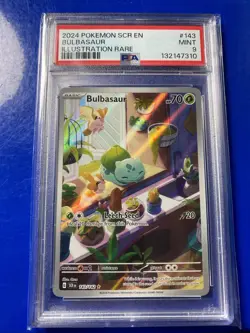 2024 Pokemon Stellar Crown Bulbasaur #143/142 PSA 9 Special Illustration Rare - Image 1