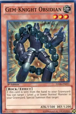 Yugioh! MP Gem-Knight Obsidian - HA06-EN031 - Super Rare - 1st Edition Moderatel - Image 1