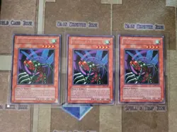 YUGIOH 3X FLYING KAMAKIRI #1 MRL-091 RARE UNLIMITED ED NM 1996 - Image 1